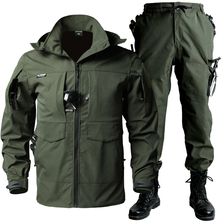 Tactical Men's Wear-resistant Jacket & Cargo Pants Set – Stretch Workwear Outfit