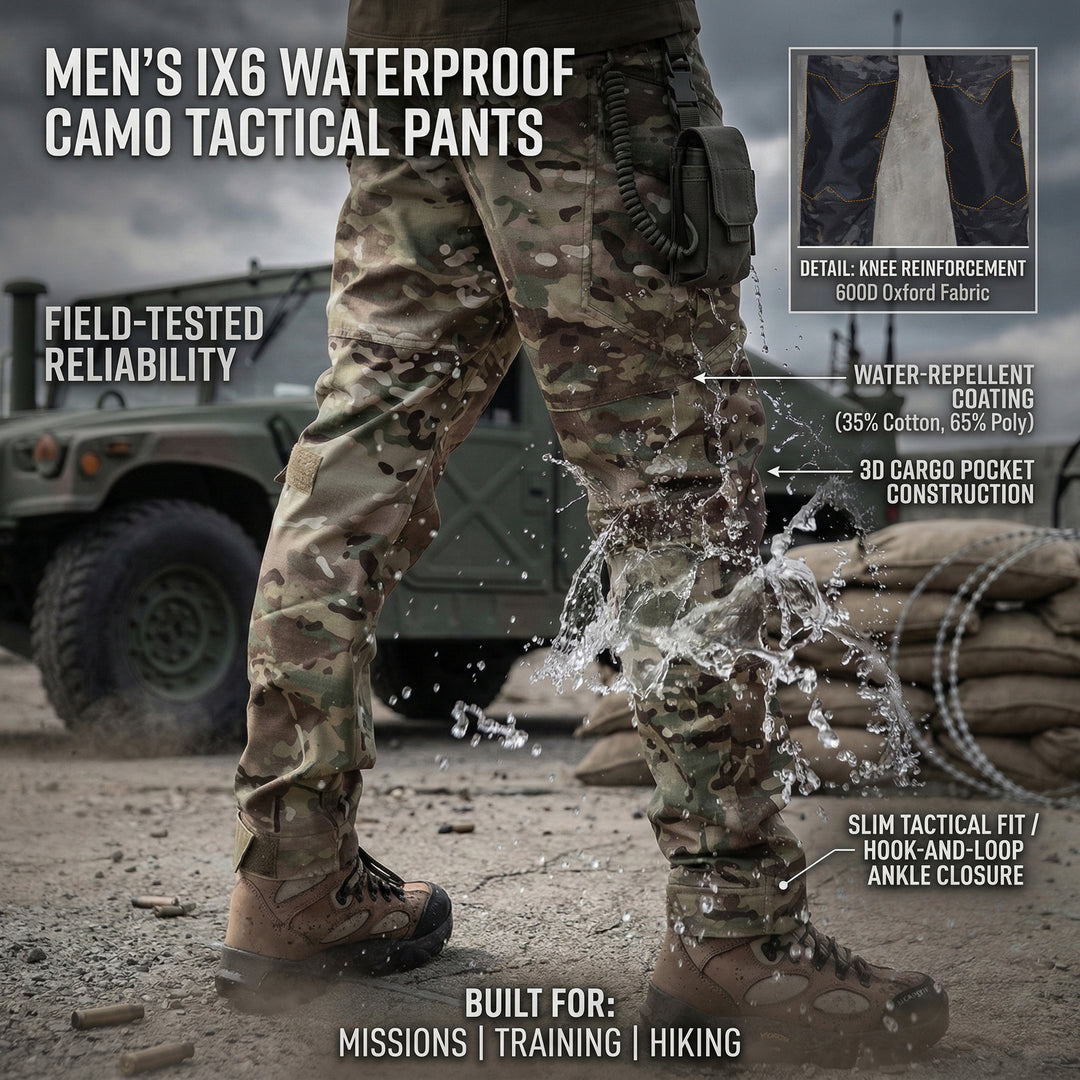 Men's IX6 Waterproof Camouflage Tactical Cargo Pants