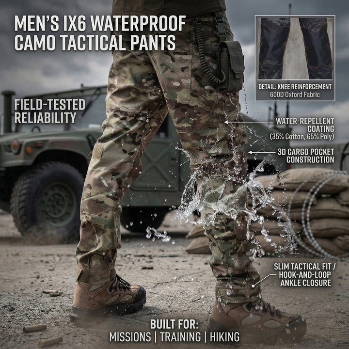 Men's IX6 Waterproof Camouflage Tactical Cargo Pants
