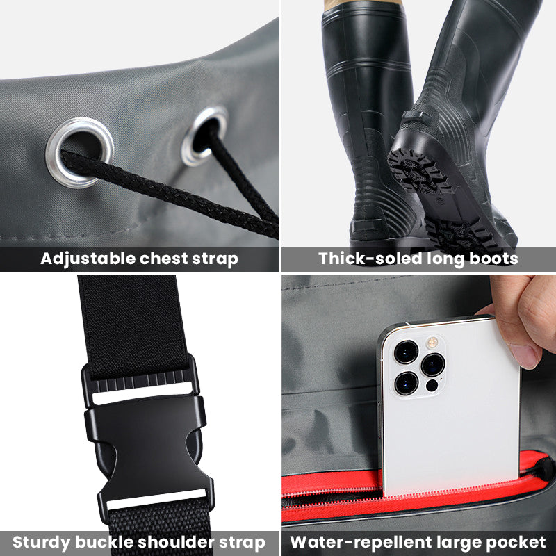 TWS Fishing Waders Lightweight Nylon Fabric with Boots for Men Waterproof Wader for Fly Fishing