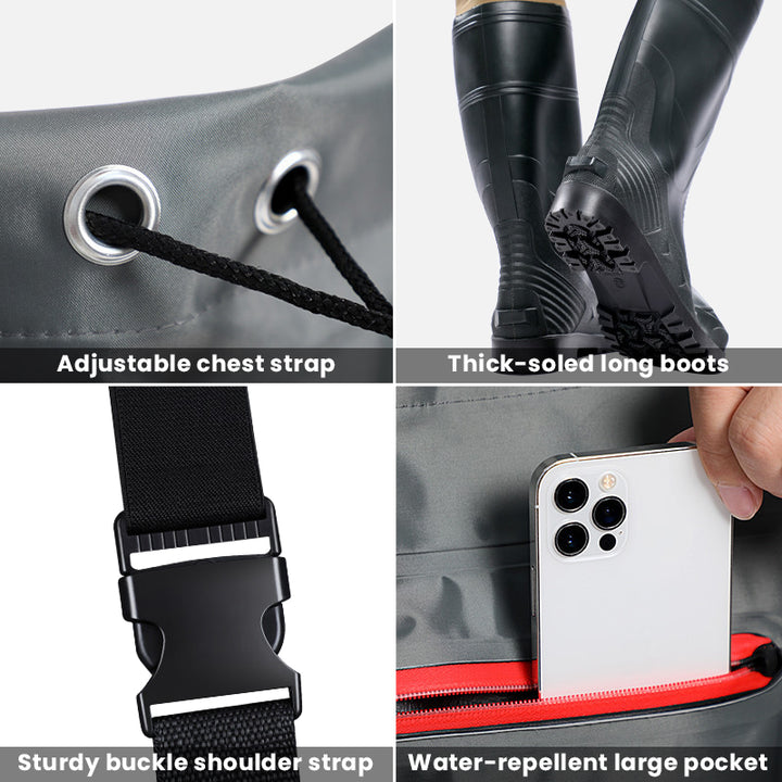 TWS Fishing Waders Lightweight Nylon Fabric with Boots for Men Waterproof Wader for Fly Fishing