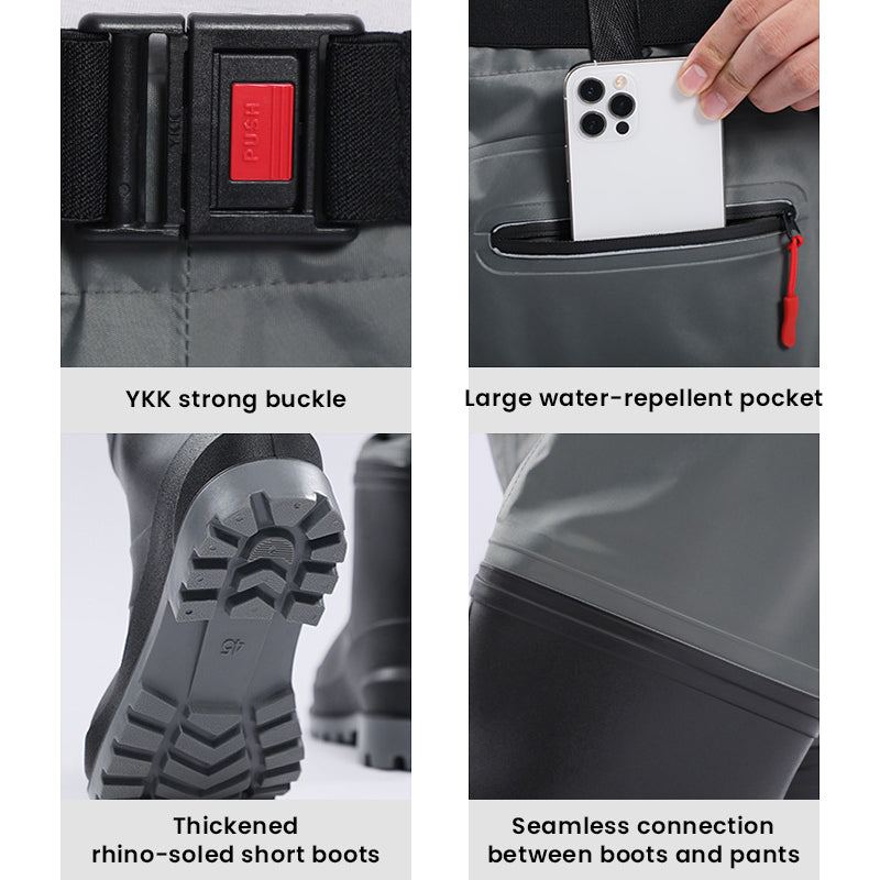 TWS Fishing Waders Half-length with Boots Waterproof Wader with Belt for Fly Fishing