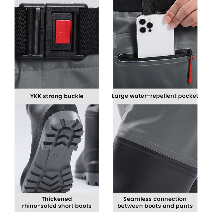 TWS Fishing Waders Half-length with Boots Waterproof Wader with Belt for Fly Fishing