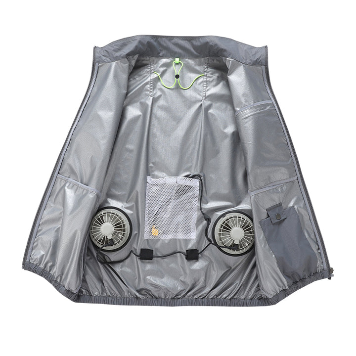 Air Cooling Shirt, 2pc Fan 18V Electric Air Conditioned T-shirt for Hot Weather Outdoor