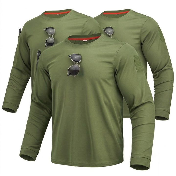 3Pack Men's Tactical Quick Dry Breathable Long Sleeve Shirt