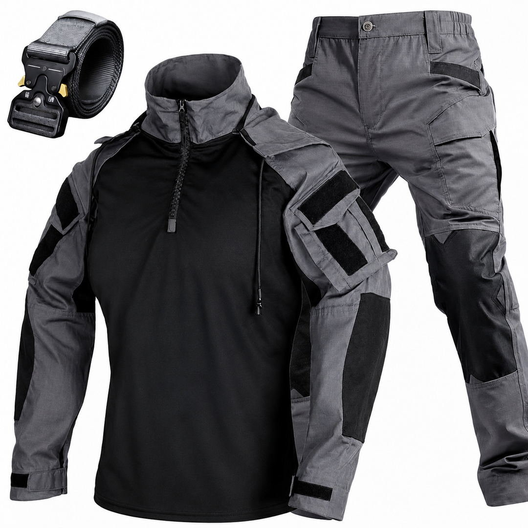 Men’s 3-Piece Tactical Combat Uniform Set – Combat Shirt, Tactical Pants & Belt