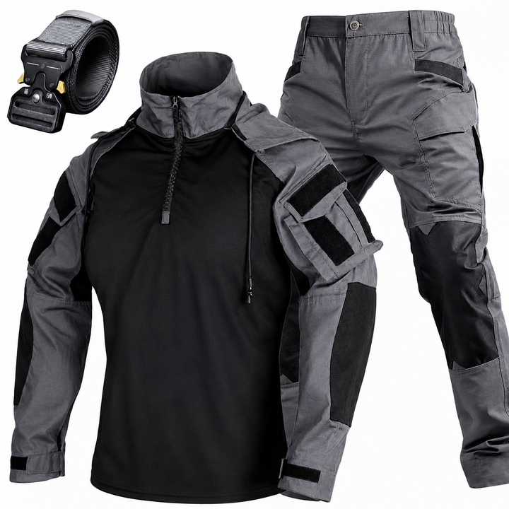 Men’s 3-Piece Tactical Combat Uniform Set – Combat Shirt, Tactical Pants & Belt
