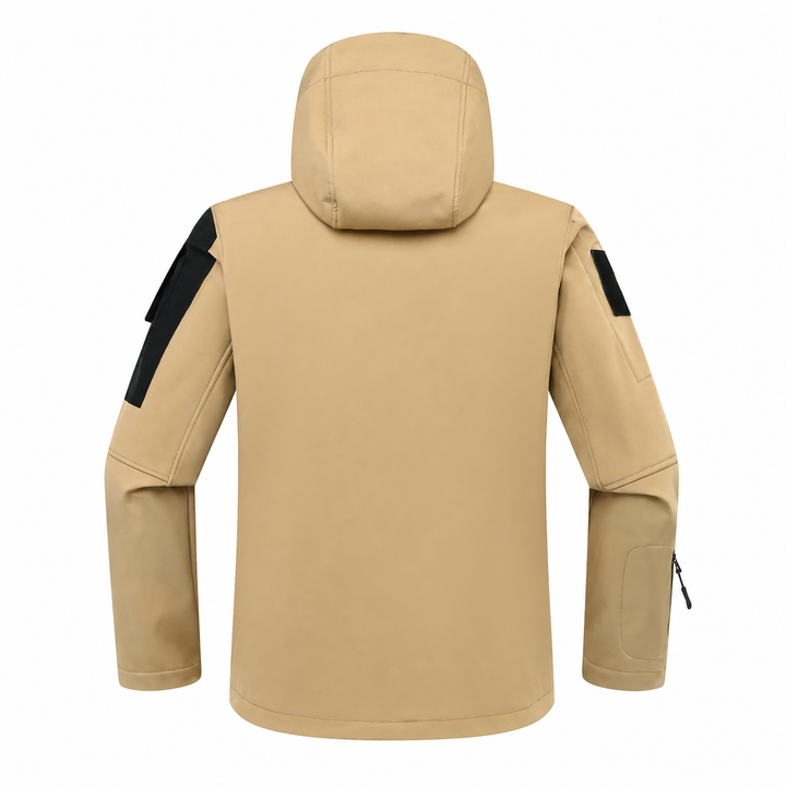 Men's Fleece-Lined Softshell Jacket – Hooded Outdoor Workwear Coat