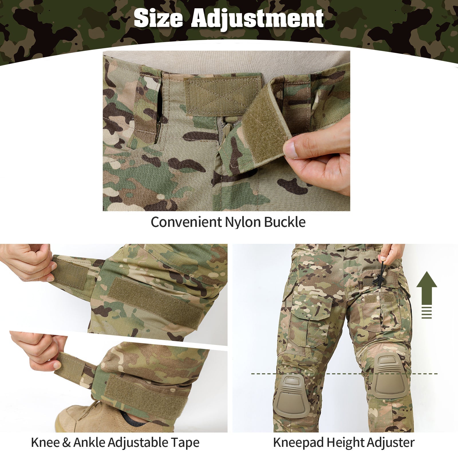 G3 Pro Combat Pants with Knee Pads – Camouflage Rip-Stop – TWS USA