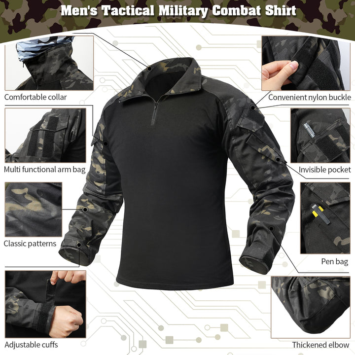 G3 Pro Rapid Assault Combat Shirt With Pockets Dark Camo - TWS USA