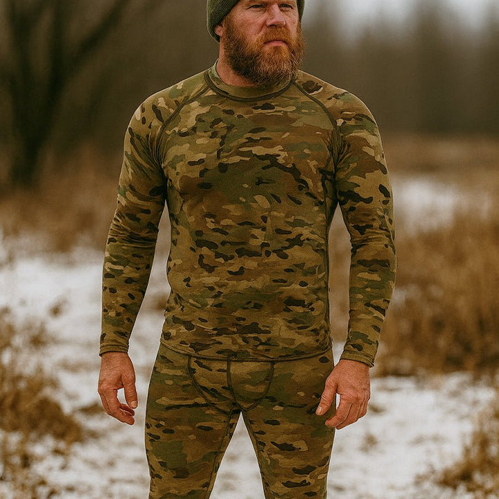 Men's Camouflage Thermal Underwear Tactical Sports Shapewear Set - TWS USA