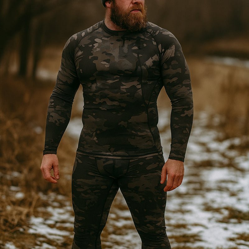 Men's Camouflage Thermal Underwear Tactical Sports Shapewear Set - TWS USA