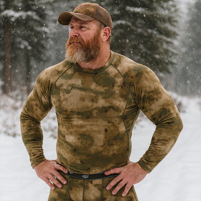 Men's Camouflage Thermal Underwear Tactical Sports Shapewear Set - TWS USA
