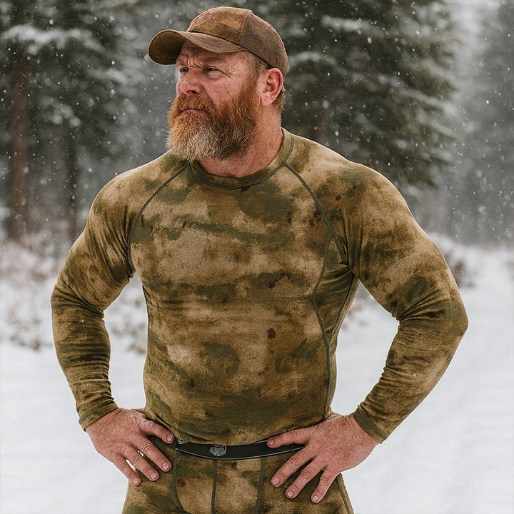 Men's Camouflage Thermal Underwear Tactical Sports Shapewear Set - TWS USA