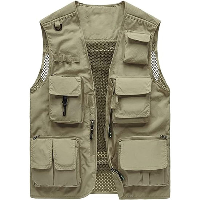 Men’s Lightweight Utility Vest – 16 - Pocket Fishing, Photography & Travel Vest with Mesh Back - TWS USA