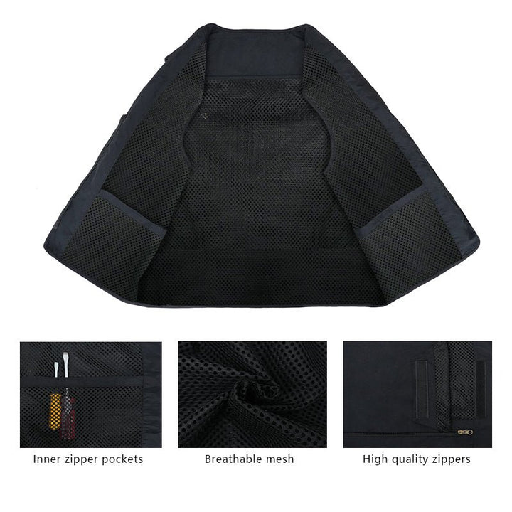 Men’s Lightweight Utility Vest – 16 - Pocket Fishing, Photography & Travel Vest with Mesh Back - TWS USA