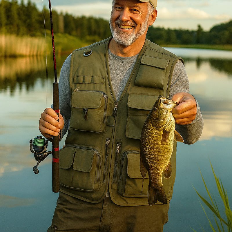 Men’s Lightweight Utility Vest – 16 - Pocket Fishing, Photography & Travel Vest with Mesh Back - TWS USA
