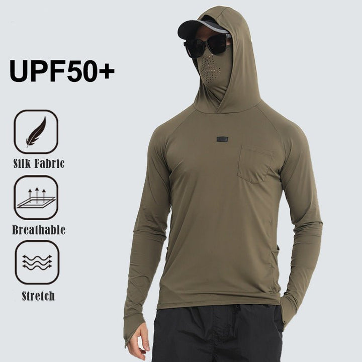 Men's Sun Protective Tactical Hoodie Quick Dry Fishing Shirt - TWS USA