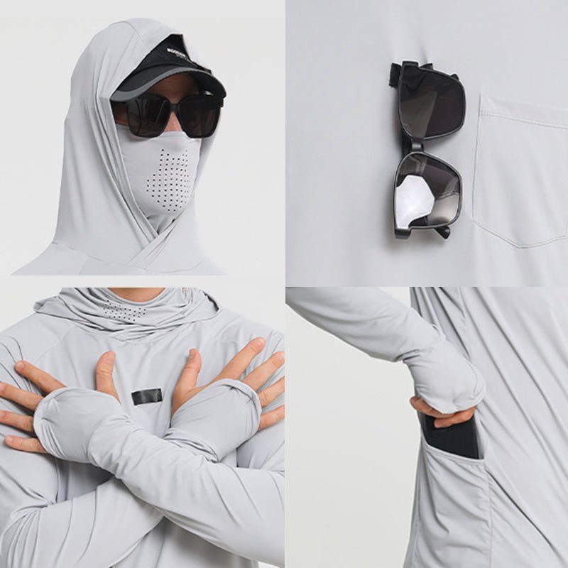 Men's Sun Protective Tactical Hoodie Quick Dry Fishing Shirt - TWS USA