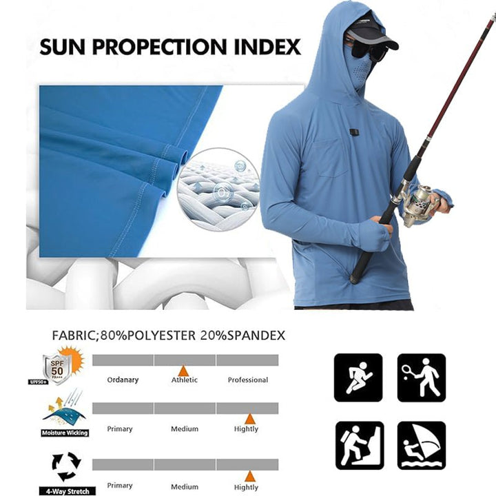 Men's Sun Protective Tactical Hoodie Quick Dry Fishing Shirt - TWS USA