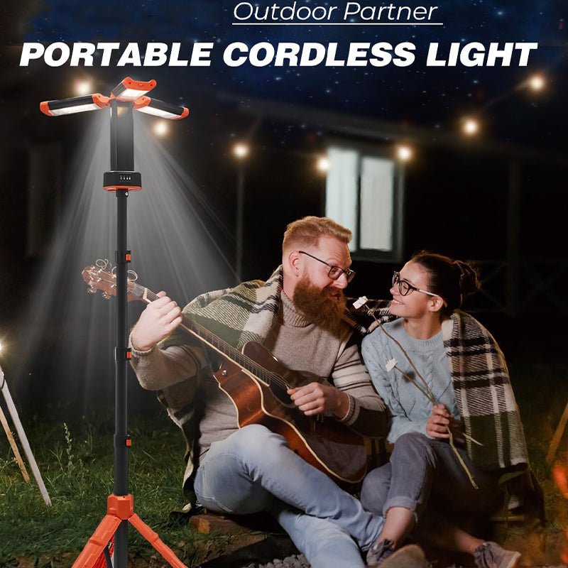 Rechargeable 9000mAh Camping Light with Adjustable Tripod, 2600 Lumens Cordless Work and Emergency Lamp - TWS USA