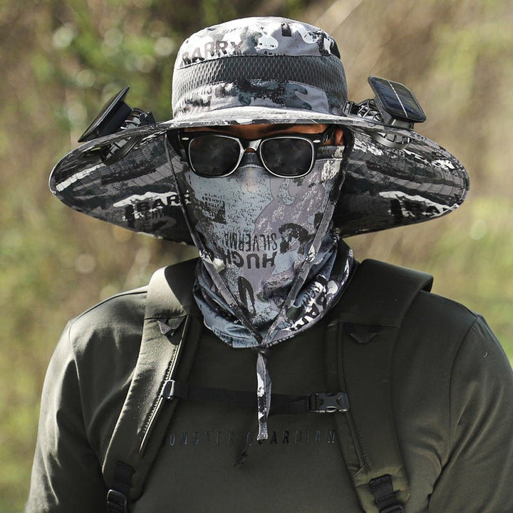 Solar - Powered Double Fan Sun Hat – Wide Brim Outdoor UV Protection Fishing Cap - TWS USA