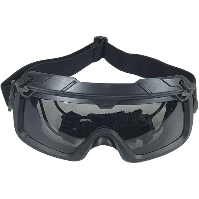 airsoft goggles for glasses TWS Anti Fog Tactical 2 Modes Protection Goggles & Glasses, Black / Black