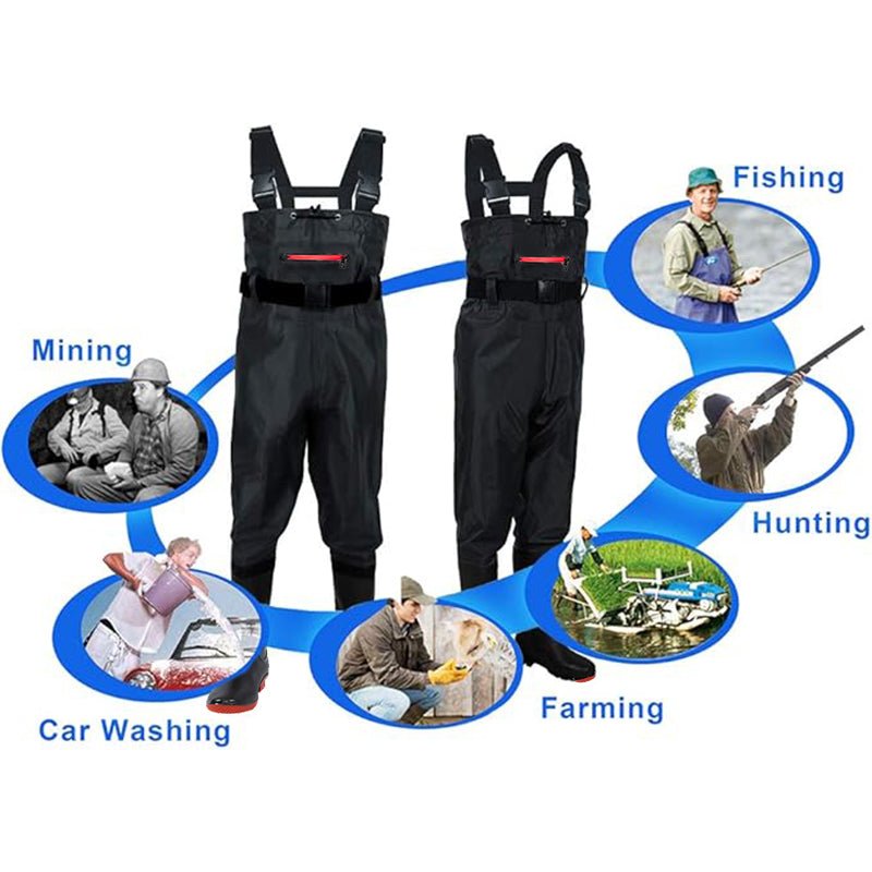 TWS Chest Waders with Boots – Waterproof Fishing & Hunting Waders for Men & Women, Durable 2 - Ply Nylon/PVC Chest Waders for Outdoor Use - TWS USA