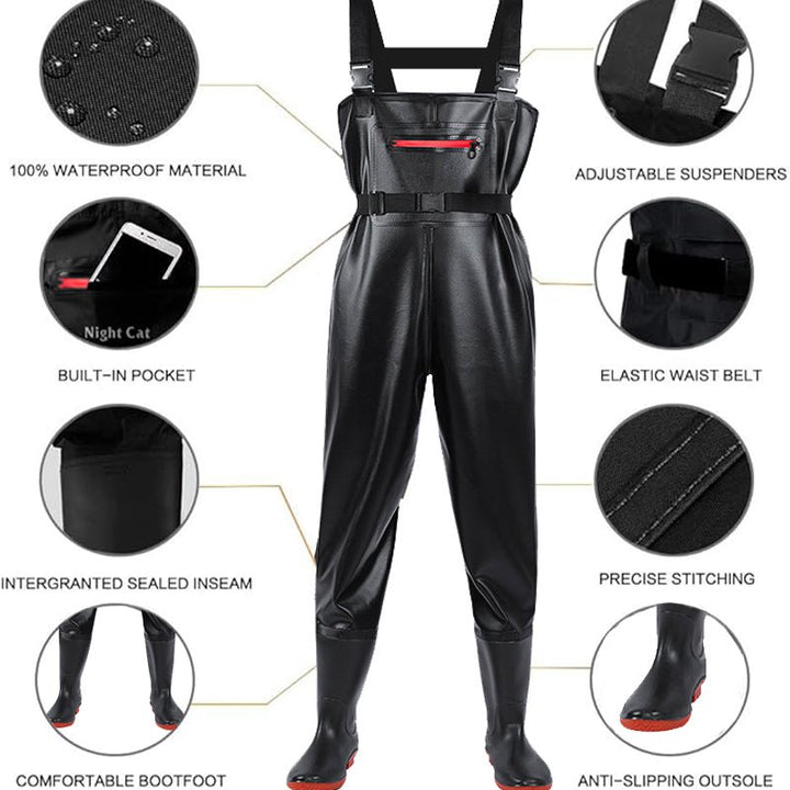 TWS Chest Waders with Boots – Waterproof Fishing & Hunting Waders for Men & Women, Durable 2 - Ply Nylon/PVC Chest Waders for Outdoor Use - TWS USA