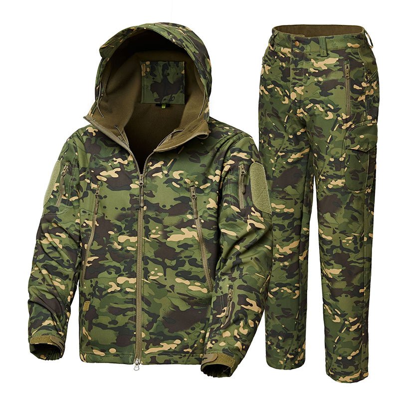 TWS Ultra Silent Hunting Suit Men's Water Resistant Softshell Clothes Camouflage Field Gear - TWS USA