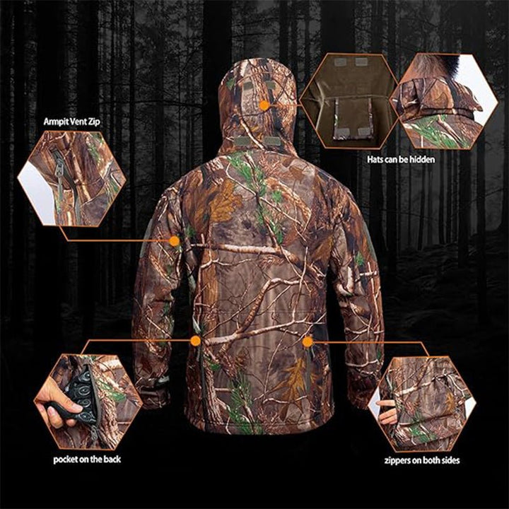 TWS Ultra Silent Hunting Suit Men's Water Resistant Softshell Clothes Camouflage Field Gear - TWS USA