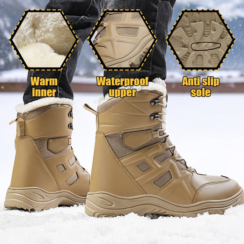 TWS Warm Fur Lined Outdoor Combat Boots - TWS USA