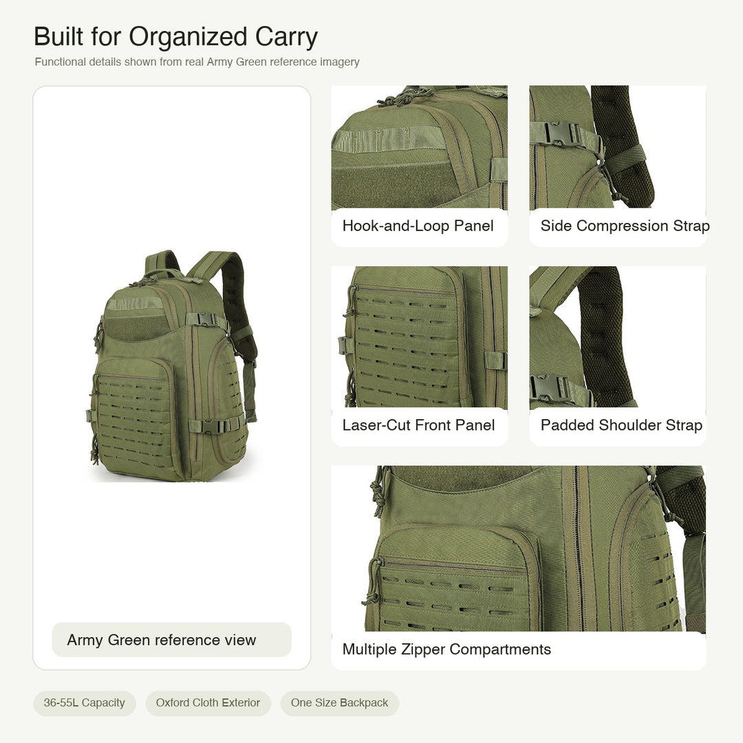 Ranger Pro Expandable Tactical Backpack functional detail highlights