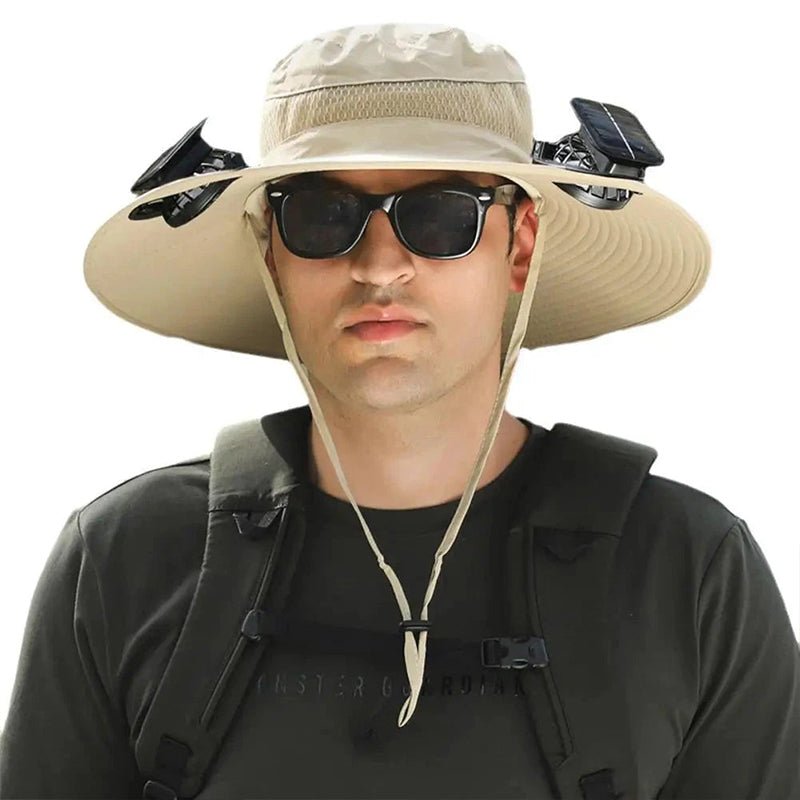 Wide Brim Sun Hat with Solar Fans – Outdoor Work, Fishing & Gardening Hat - TWS USA