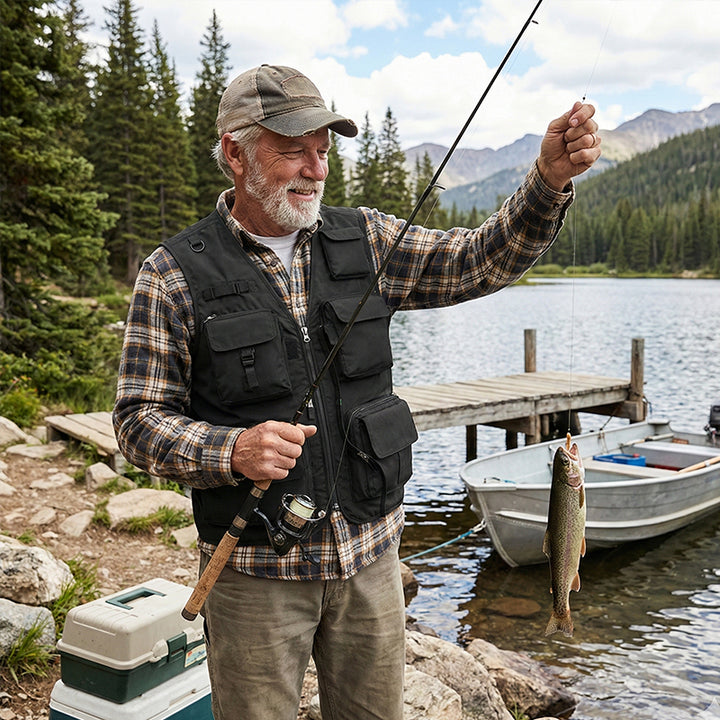 Men’s Lightweight Utility Vest – 16-Pocket Fishing, Photography & Travel Vest with Mesh Back