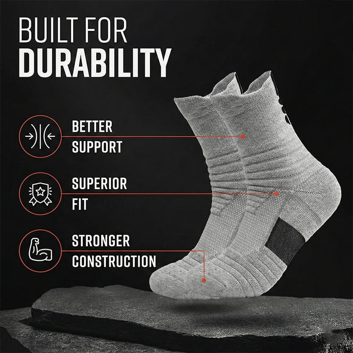 Men's Tactical Crew Socks, Thick Cushioned Moisture Wicking