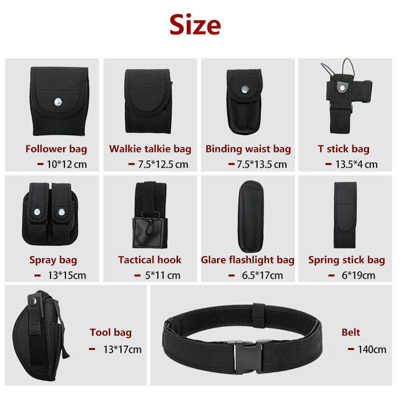 9 in 1 Law Enforcement  Duty Tactical Belt sizes