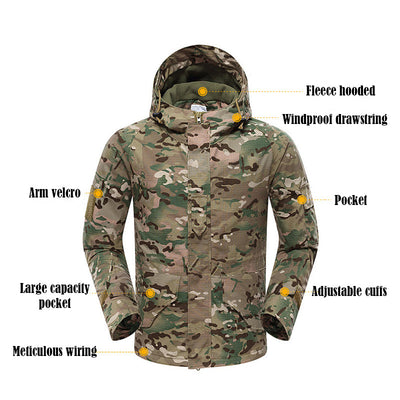 G8 Soft Shell Tactical Jacket Coat Military Fleece Hooded