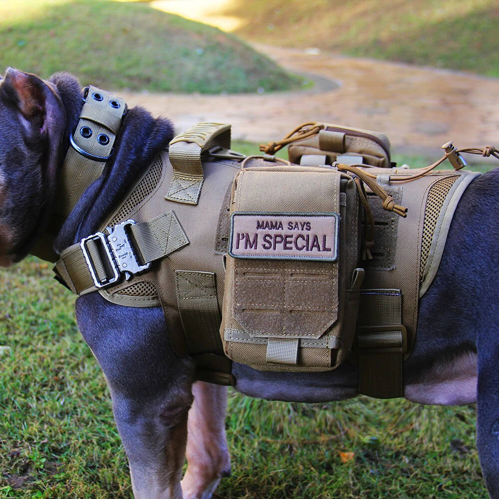 Nylon Tactical Service Dog Harness Heavy Duty Dog Training No Pull Dog Harness