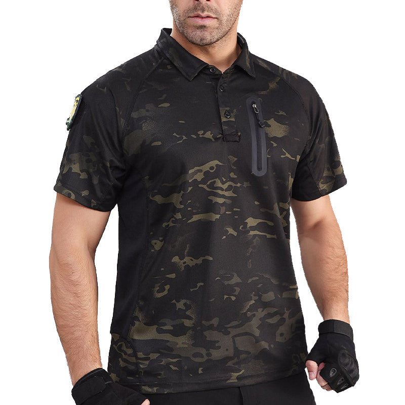 Men's Short Sleeve Quick Dry Battle Top kahki - TWS USA